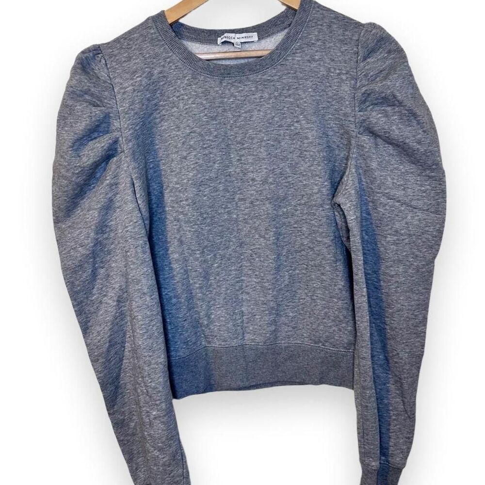 Rebecca Minkoff “ Janine “  Sweatshirt Heather Gray w/ Puffy Sleaves Size Large